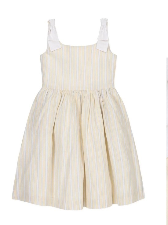 Hope & Henry Other - Hope & Henry Linen Bow Shoulder
Dress, Sunlit Stripe, Size 4